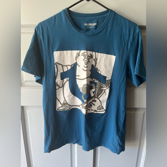 True Religion Blue Graphic T-Shirt, Women’s Sz M - Picture 4 of 10